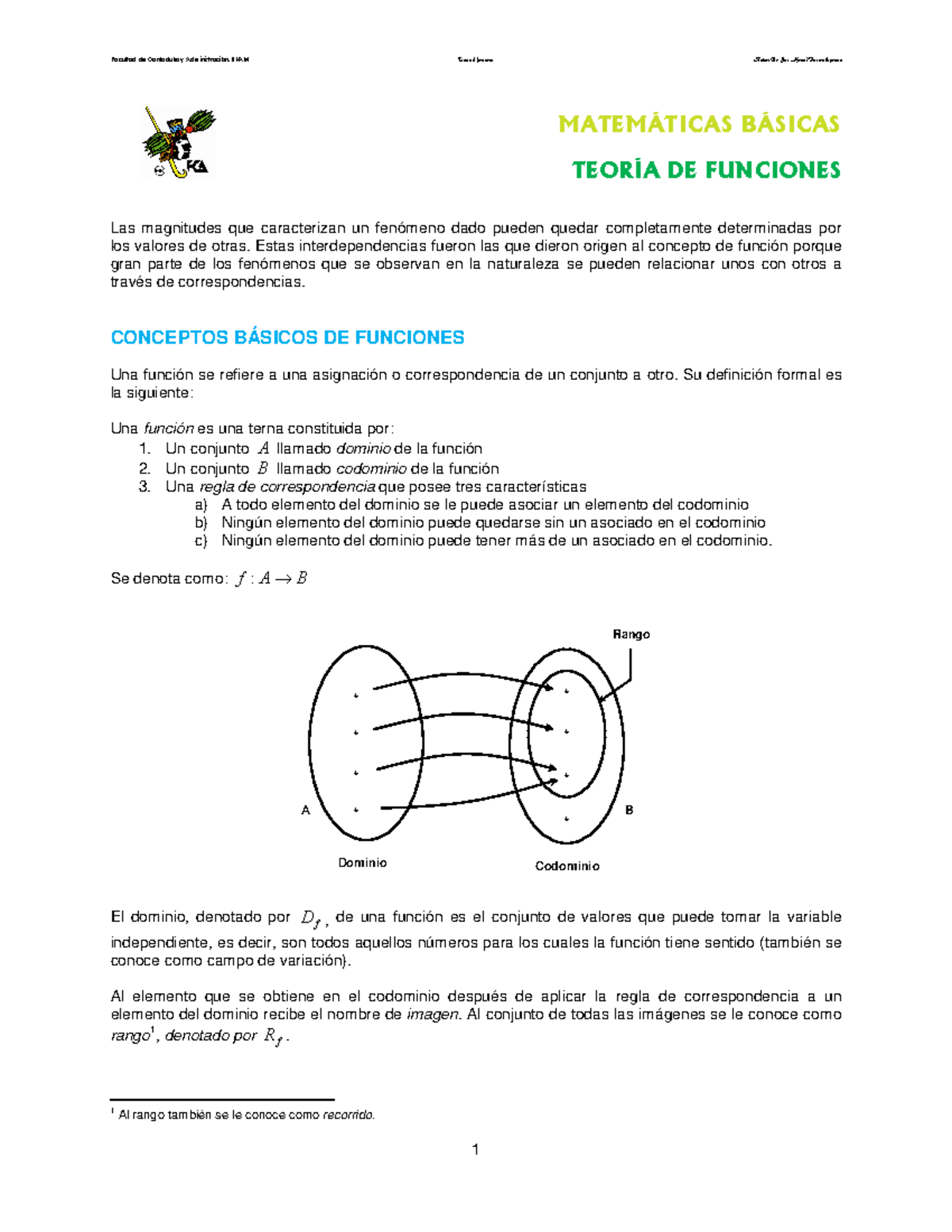 25. Teoria De Funciones - ####### MATEMÁTICAS BÁSICAS ####### TEORÍA DE ...