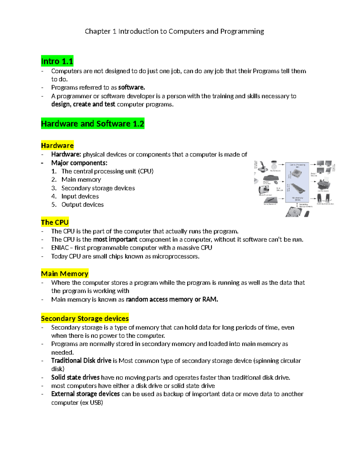Chapter 1 Introduction to Computers and Programming - Chapter 1 ...