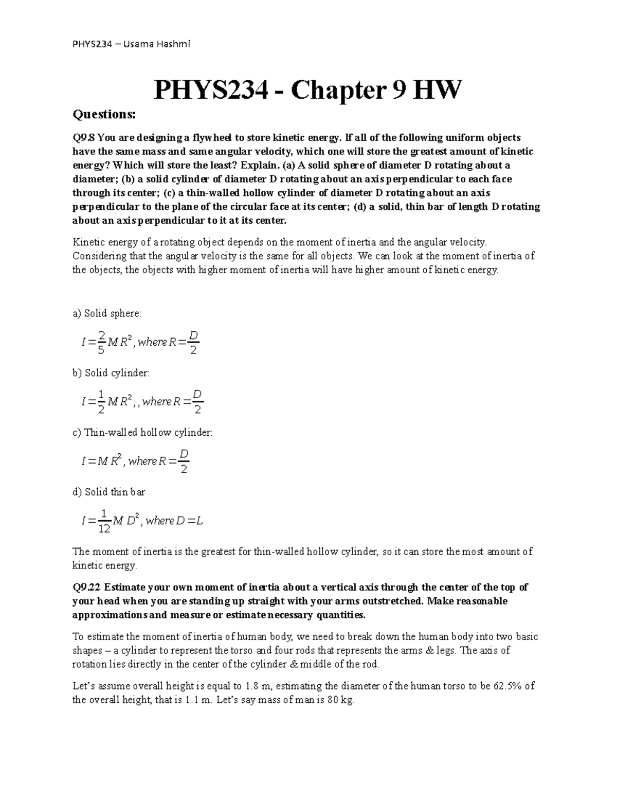 PHSY234 HW Chapter 9 - PHYS 234 - SCSU - Studocu