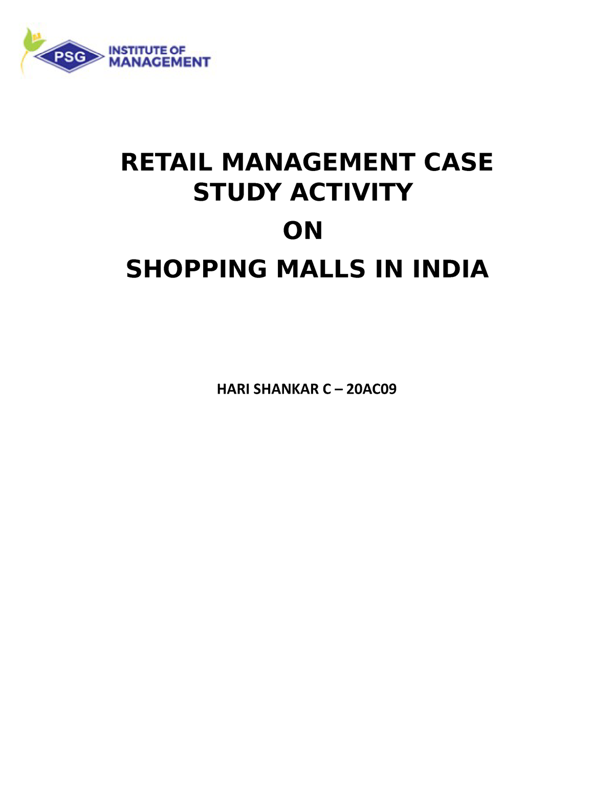 retail management case study with solution pdf