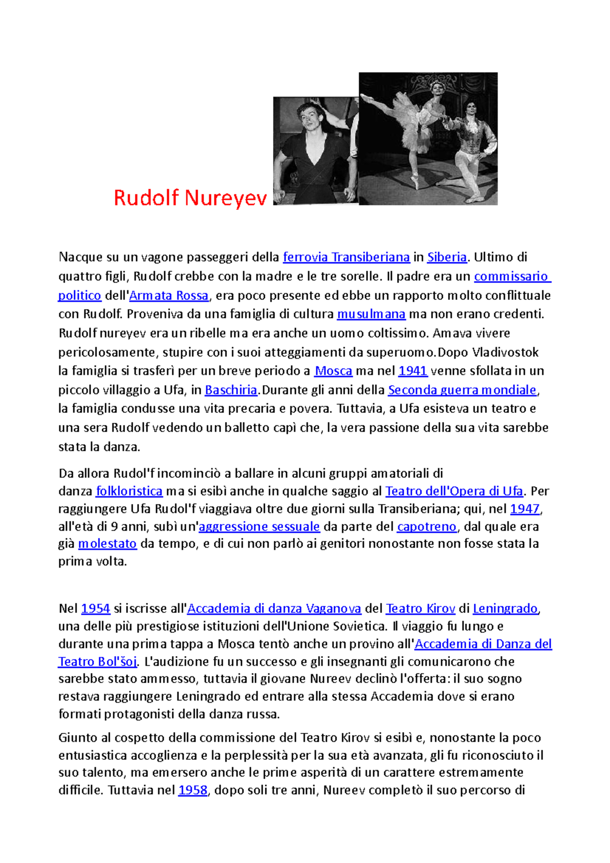 Rudolf Nureyev - Riassunto E Biografia Di Un Personaggio Importante ...