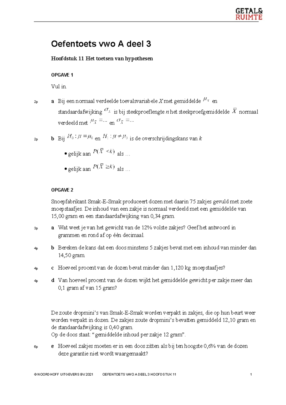 GR12 VA3 H11 Oefentoets - Oefentoets Vwo A Deel 3 Hoofdstuk 11 Het ...