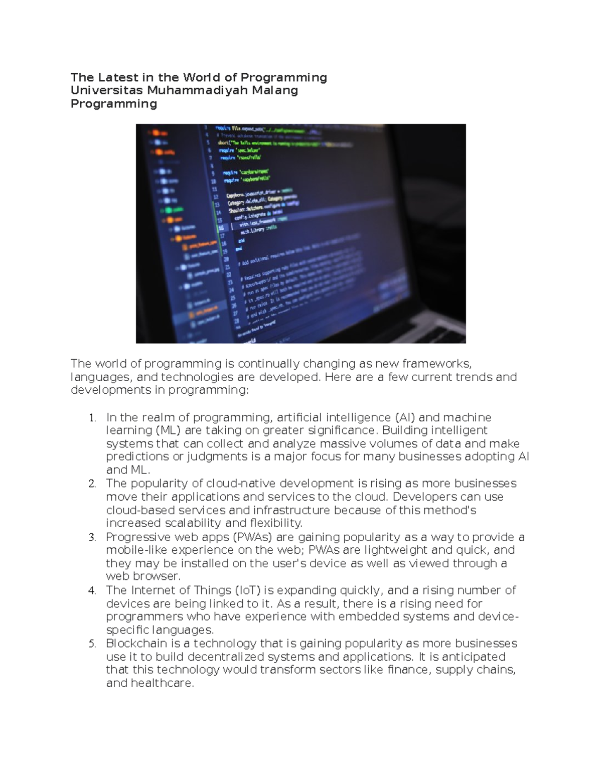 The Latest in the World of Programming - The Latest in the World of ...