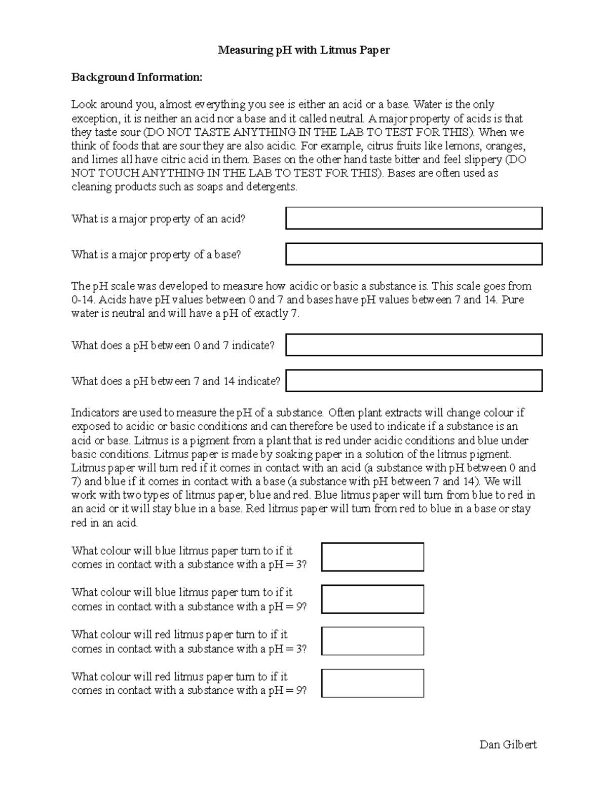 Using Indicators and Measuring p H - Experimental Skill and ...