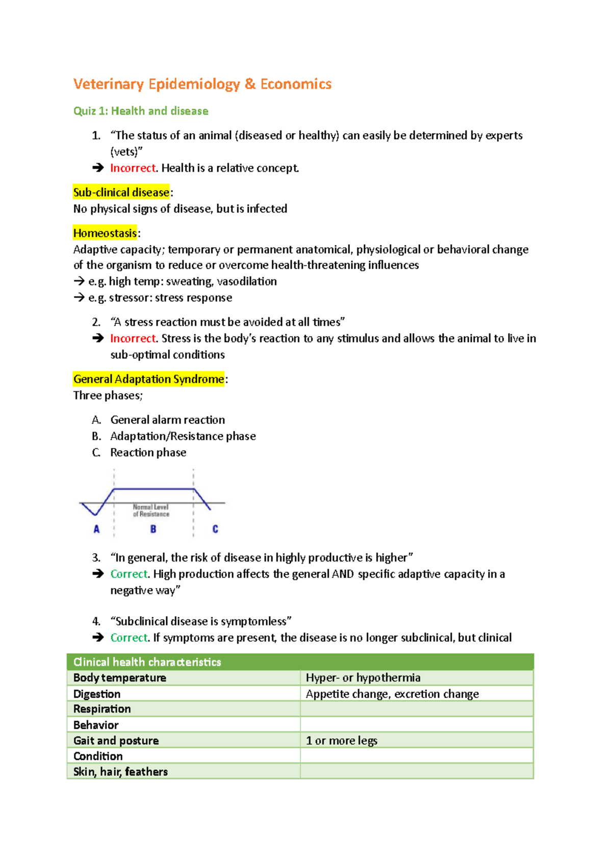 Veterinary Epidemiology and Economics Veterinary Epidemiology & Economics Quiz 1 Health and
