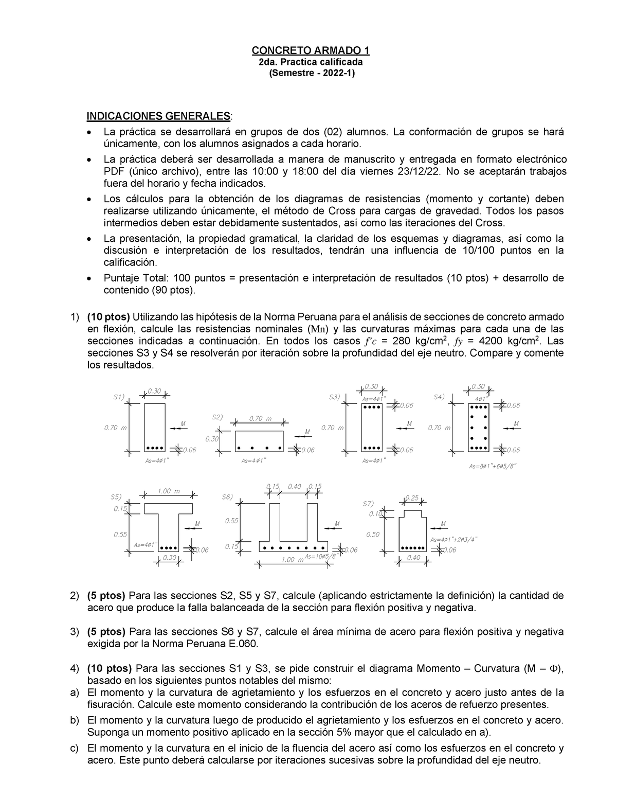 Ejercicios - CONCRETO ARMADO 1 2da. Practica Calificada (Semestre ...