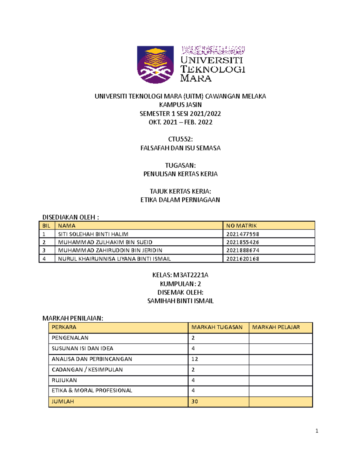 CTU552 Group 2 Penulisan Kertas Kerja - UNIVERSITI TEKNOLOGI MARA (UiTM ...