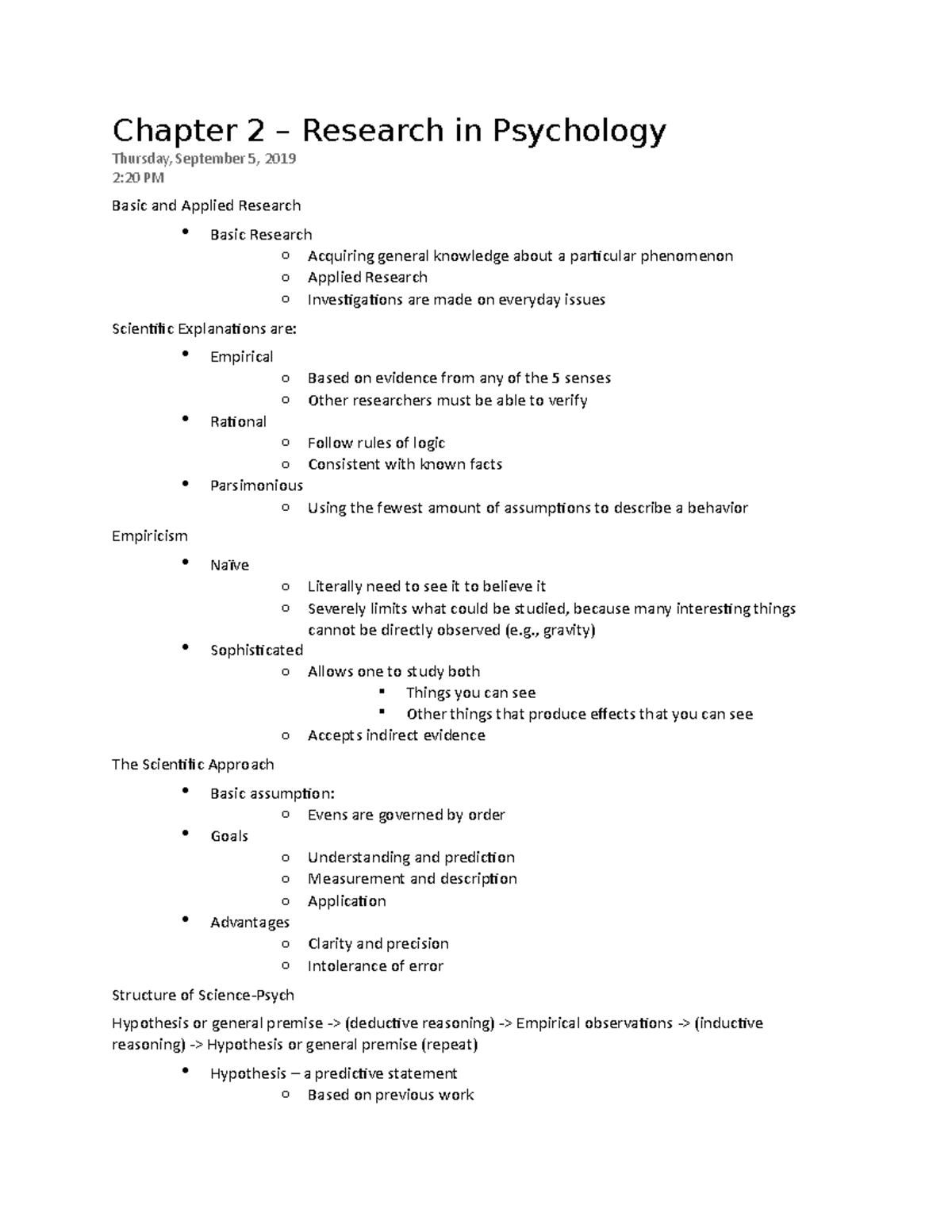 Chapter 2-9 - From the beginning of class. Prof: Josephine O'Malley ...