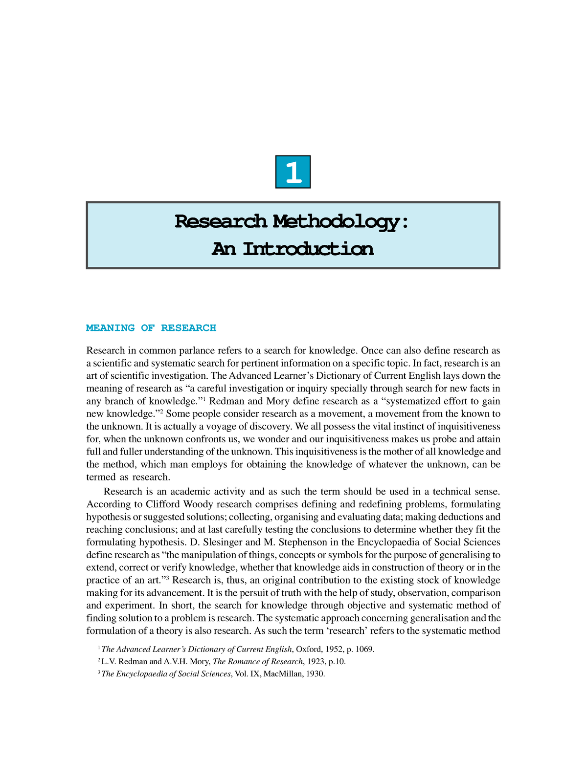 Research Methodology - Note - Research Methodology: An Introduction 1 1 ...