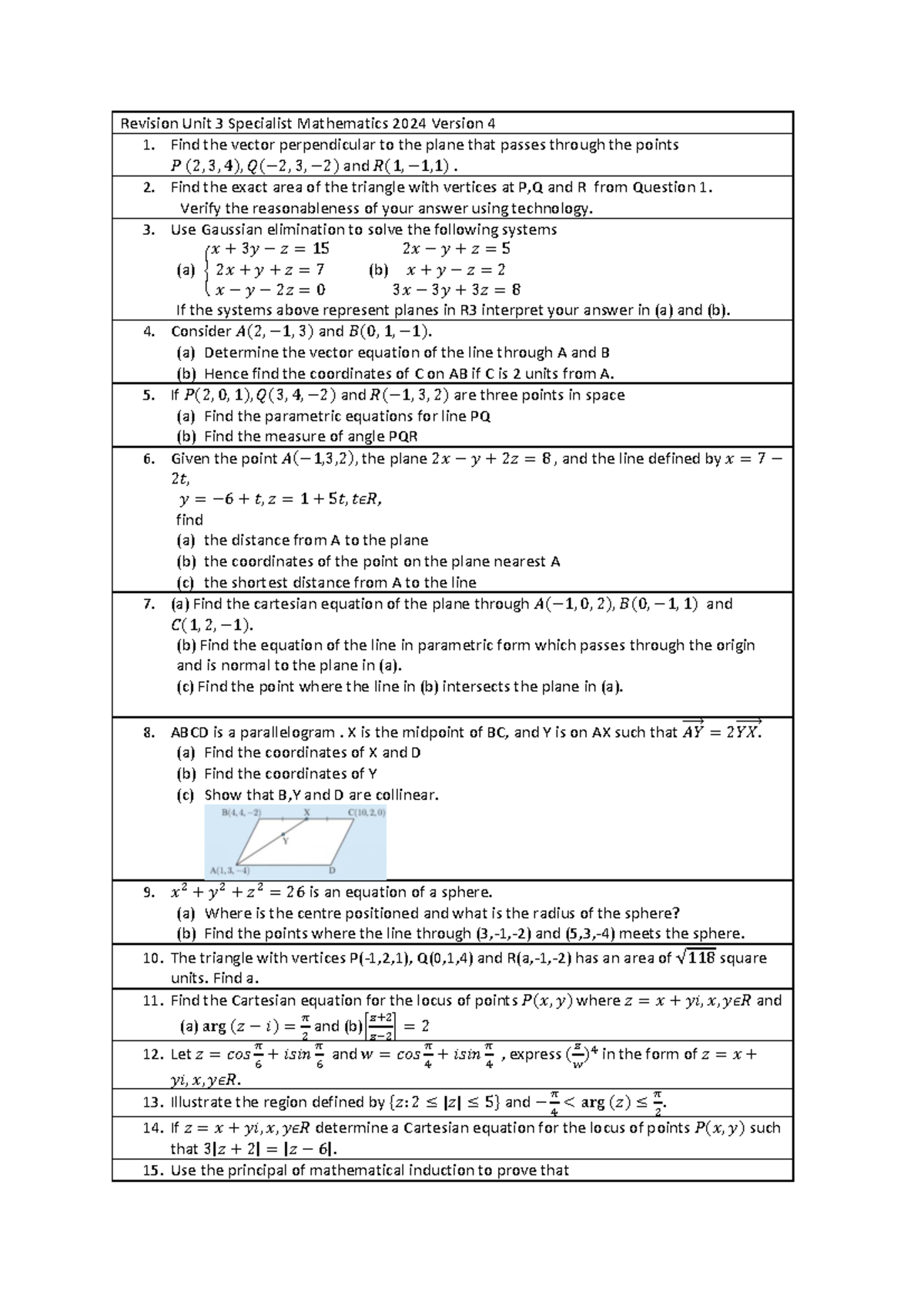 Revision Unit 3 Specialist Mathematics Version 4 - Revision Unit 3 ...