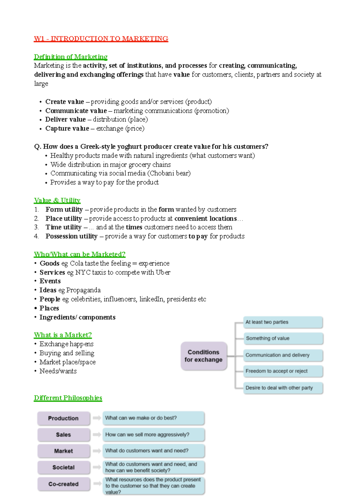 MKTG203 W1 notes - W1 - INTRODUCTION TO MARKETING Definition of ...