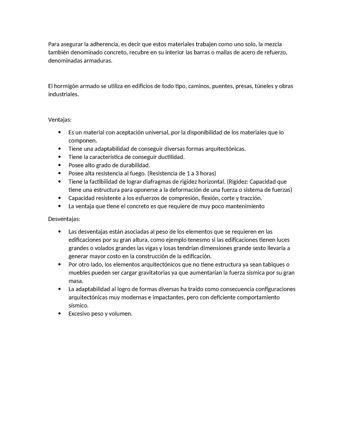 Concreto Reforzado - Para asegurar la adherencia, es decir que estos ...