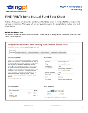 Compare Types Of Investment Funds - NGPF Activity Bank Investing ...