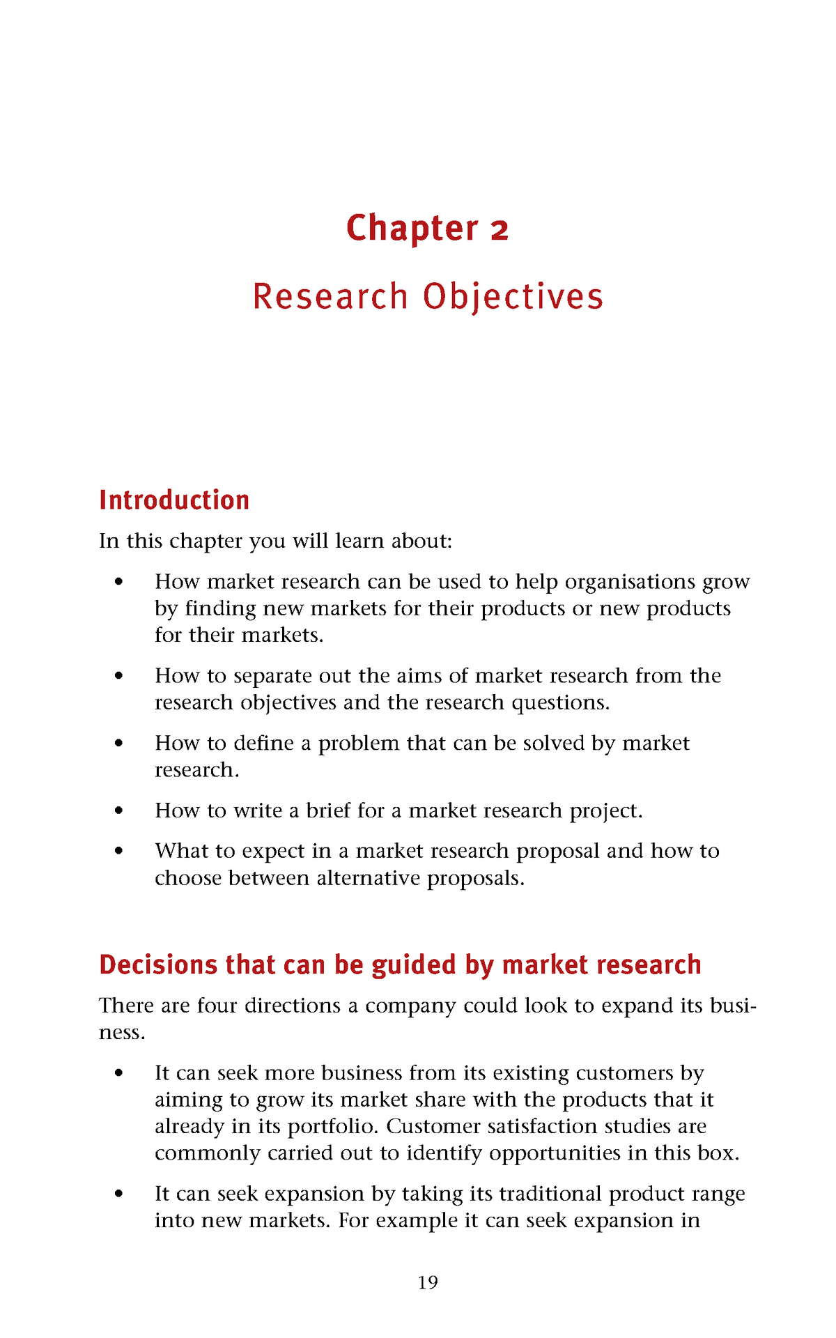 market research objectives sample