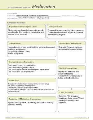 ATI Furosemide (Lasix) Med Sheet - ACTIVE LEARNING TEMPLATES ...