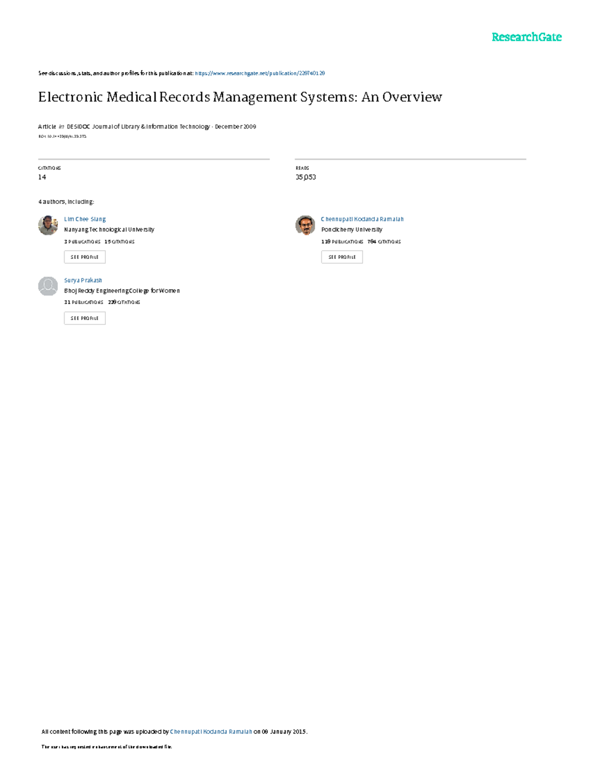 Electronic Medical Records Management Systems An Overview See