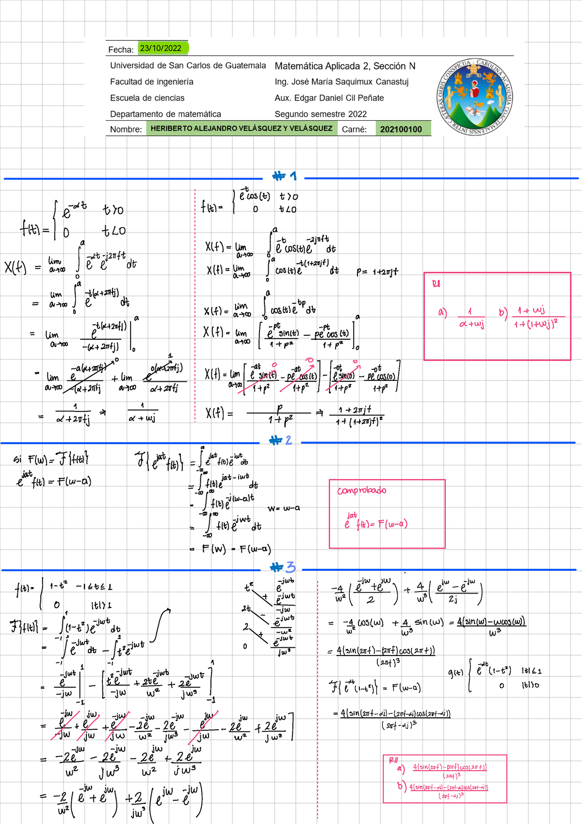 Tarea Preparatoria 1 - Matematica Aplicada 2 - 23/10/ - Studocu