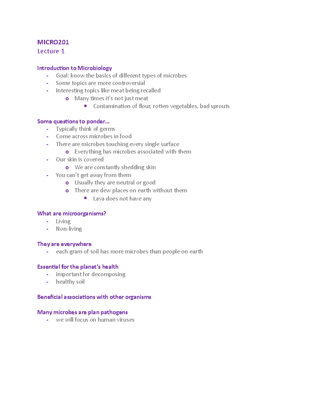 MICRO 201 - Lecture notes all - MICRO Lecture 1 Introduction to ...