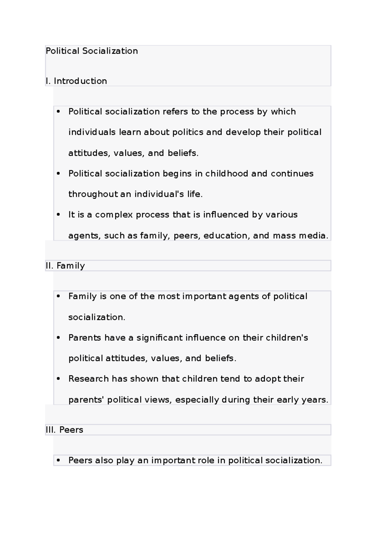 Political Socialization - Introduction Political socialization refers