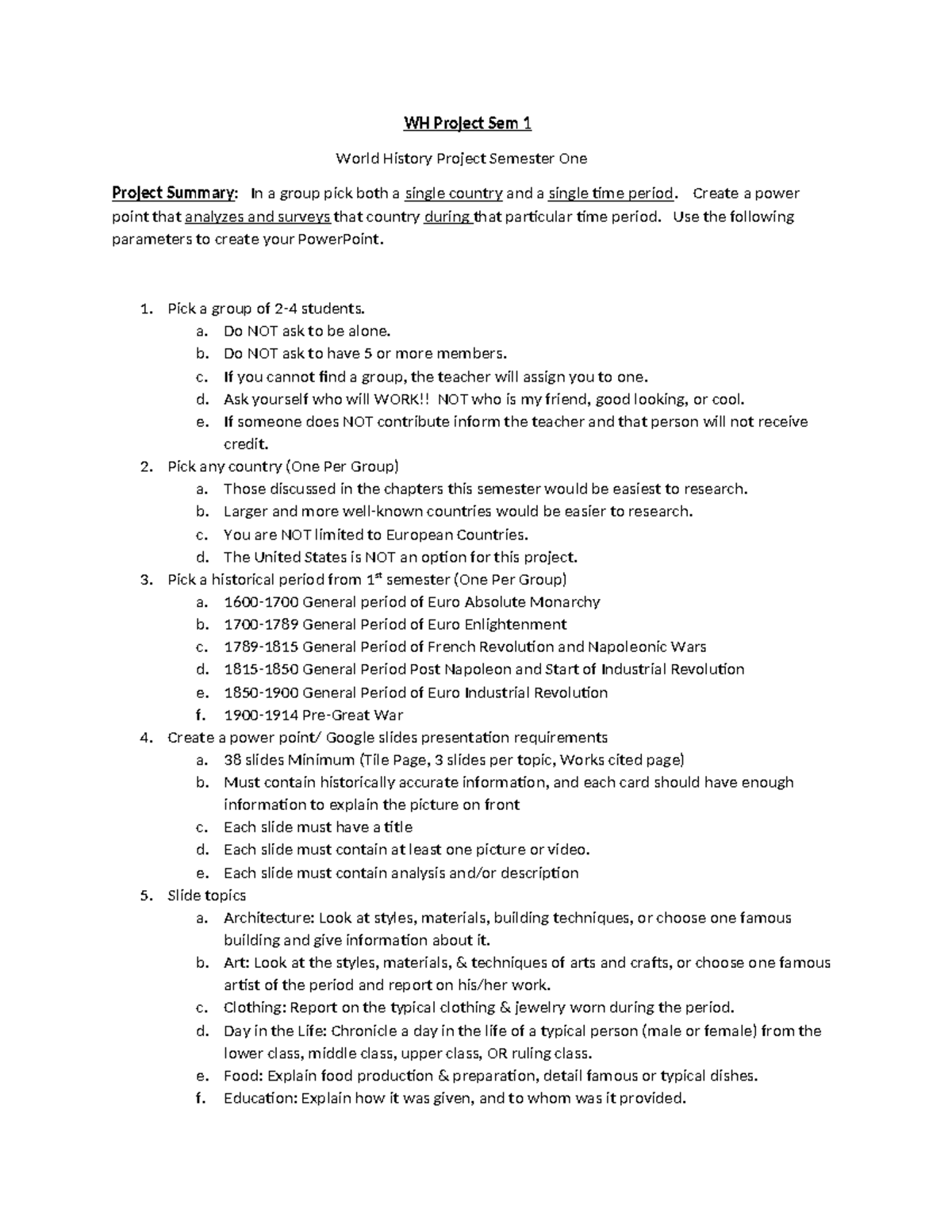 Jerry Brazzle - WH Project Sem 1 - WH Project Sem 1 World History ...