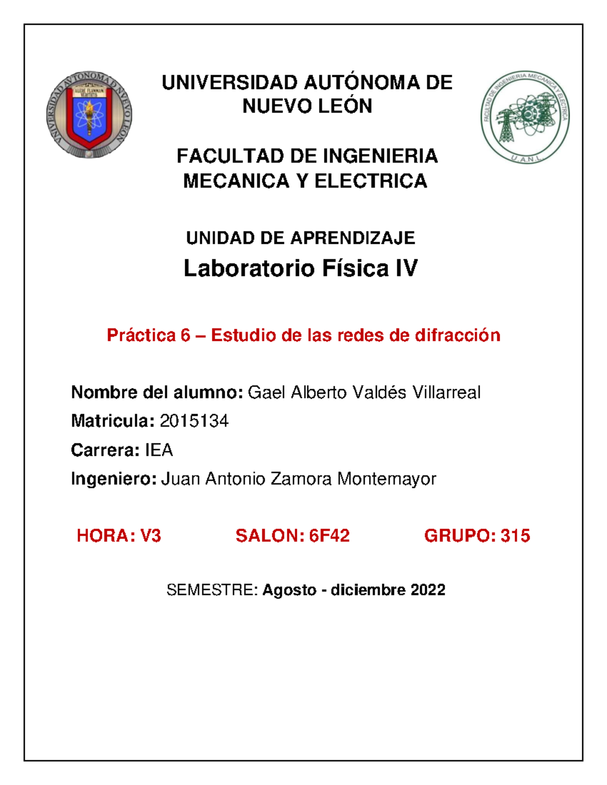 Practica 7 Fïsica IV - apuntes de lab - UNIVERSIDAD AUTÓNOMA DE NUEVO ...