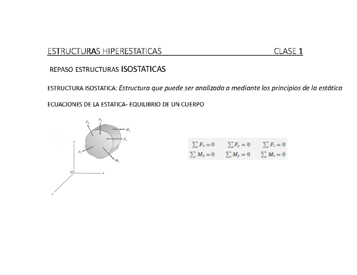 Estructuras Hiperestaticas Clase 1 2 Introduccion - REPASO ...