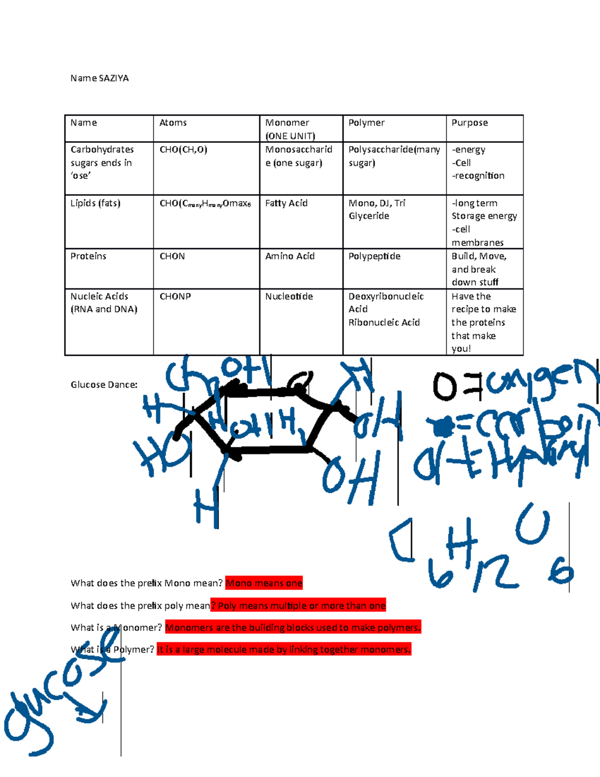 Macromolecule+flash+card+student+-Blank part 6 notebook - Name SAZIYA ...