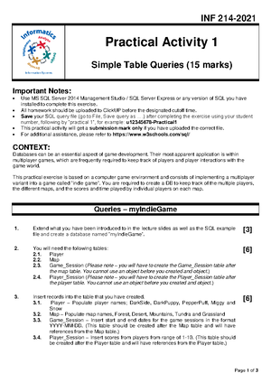 SQL Handwritten Notes - INF 214 - UP - Studocu