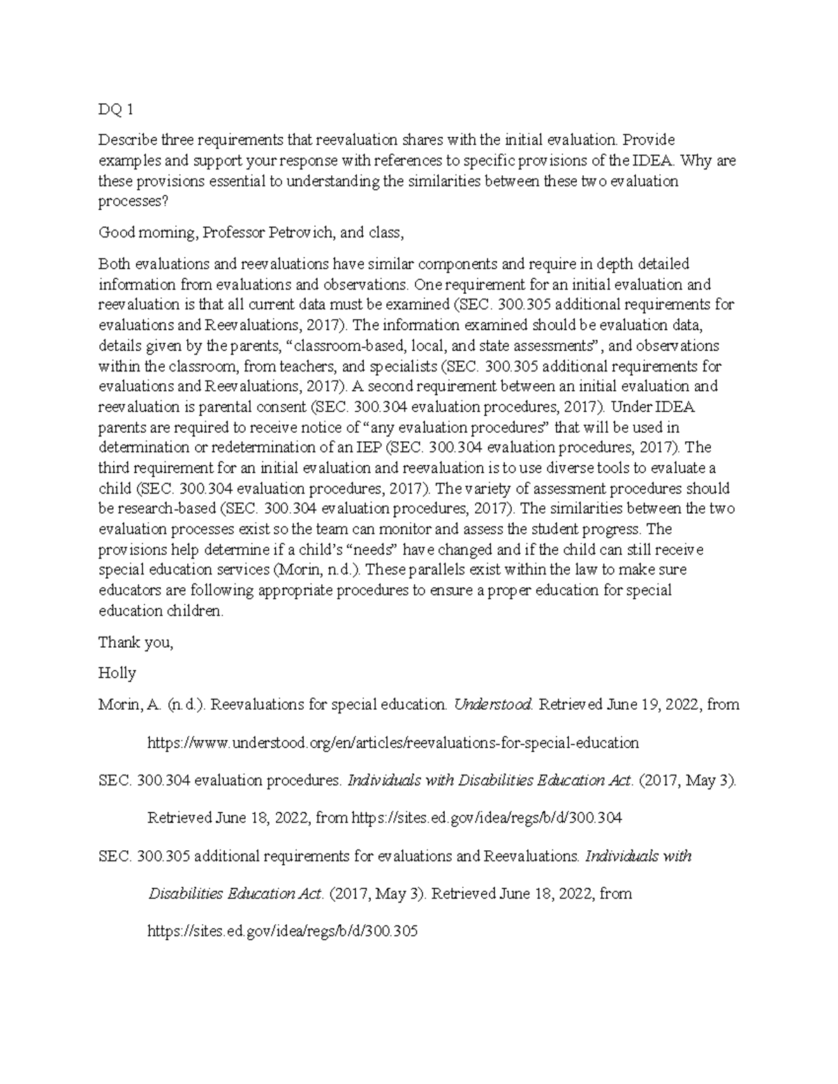 DQ week 8 - SPD-320 - DQ 1 Describe three requirements that ...