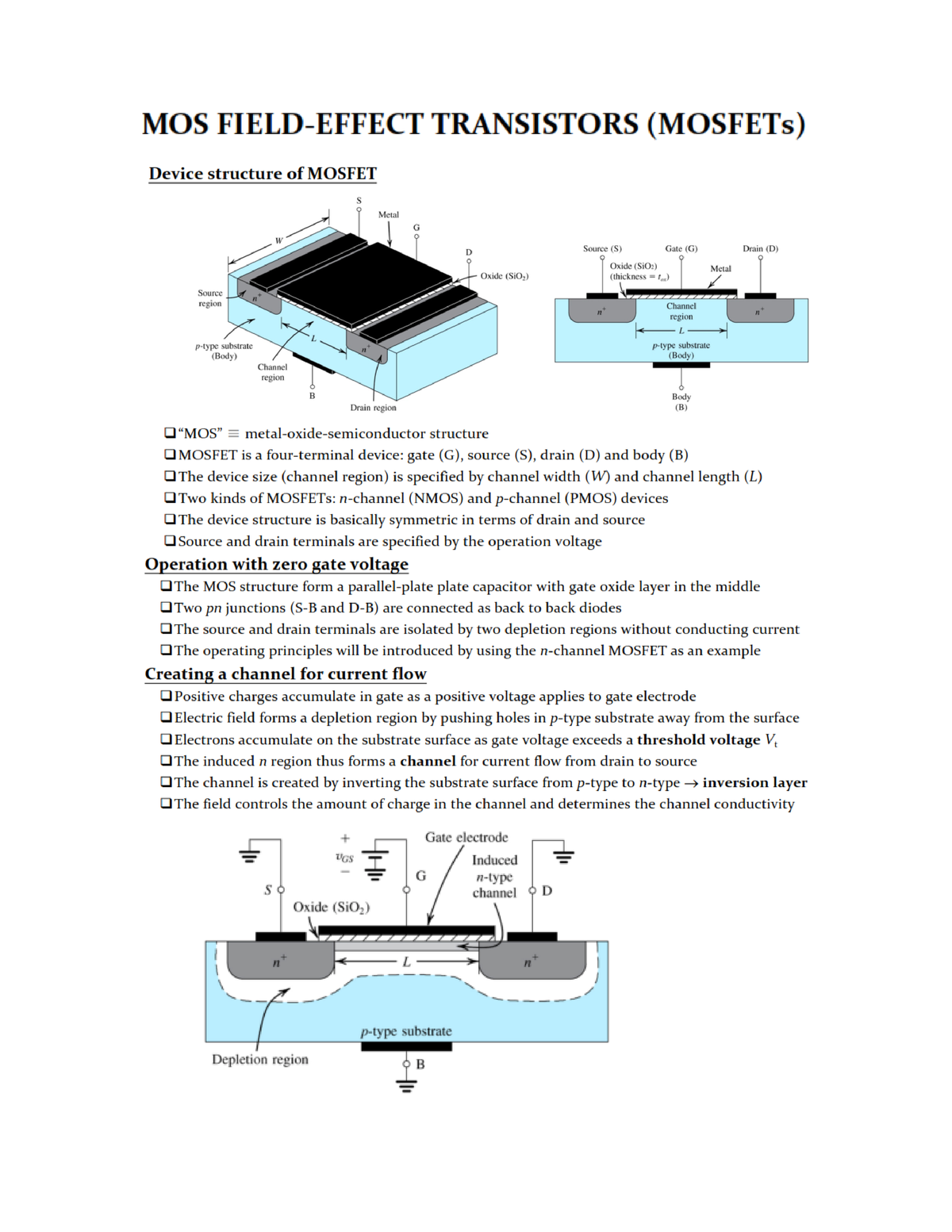 Mosfets - Engineering - Studocu