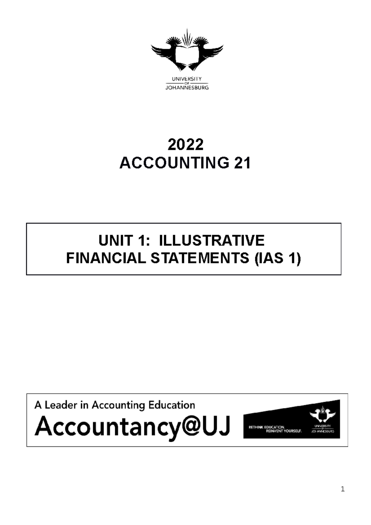 Unit 1 Illustrative Financial Statements (2022)2 2022 ACCOUNTING 21