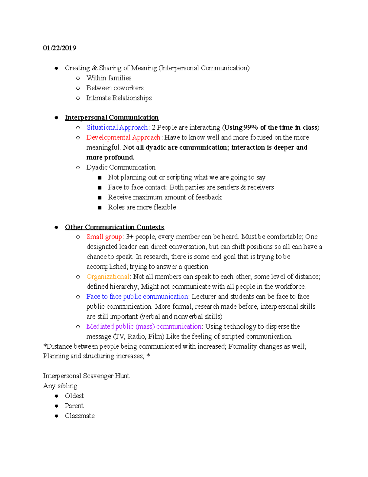 Comm 102 Lecture Notes Chapter 2; Building Interpersonal Relationships ...