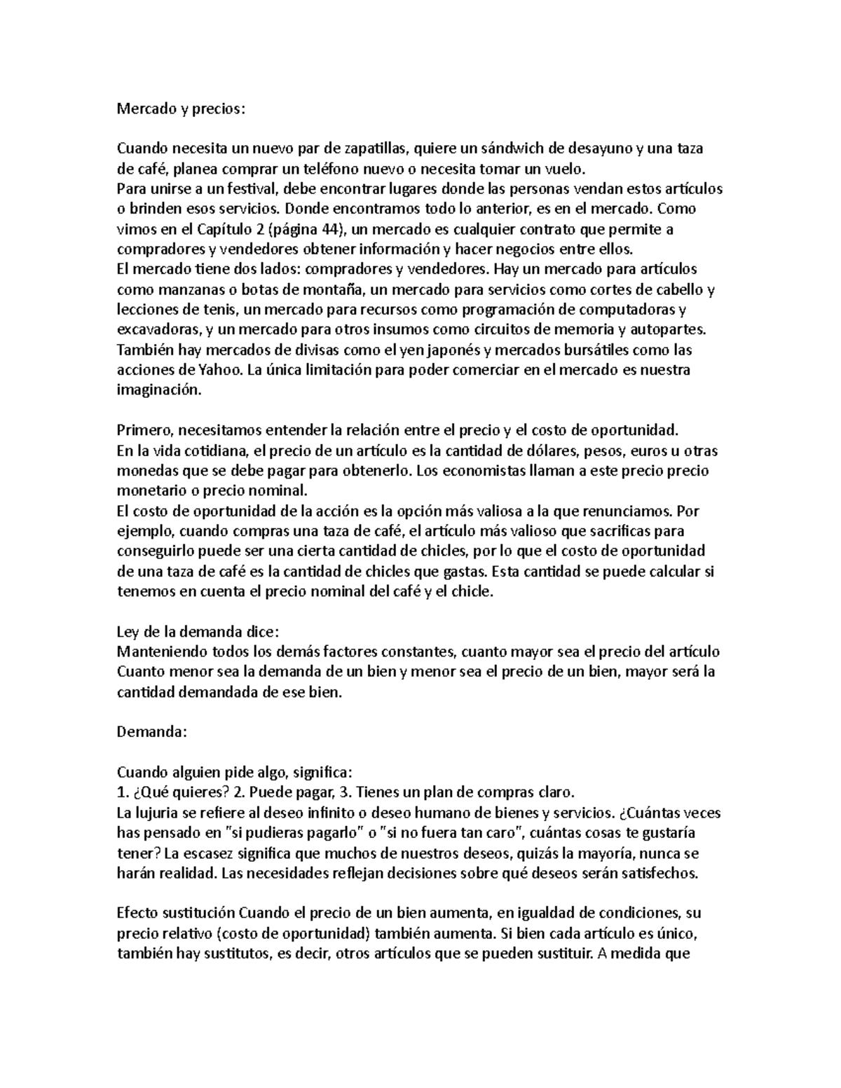 Reporte de lectura 2 Angelica Zaragoza Mercado y precios Cuando