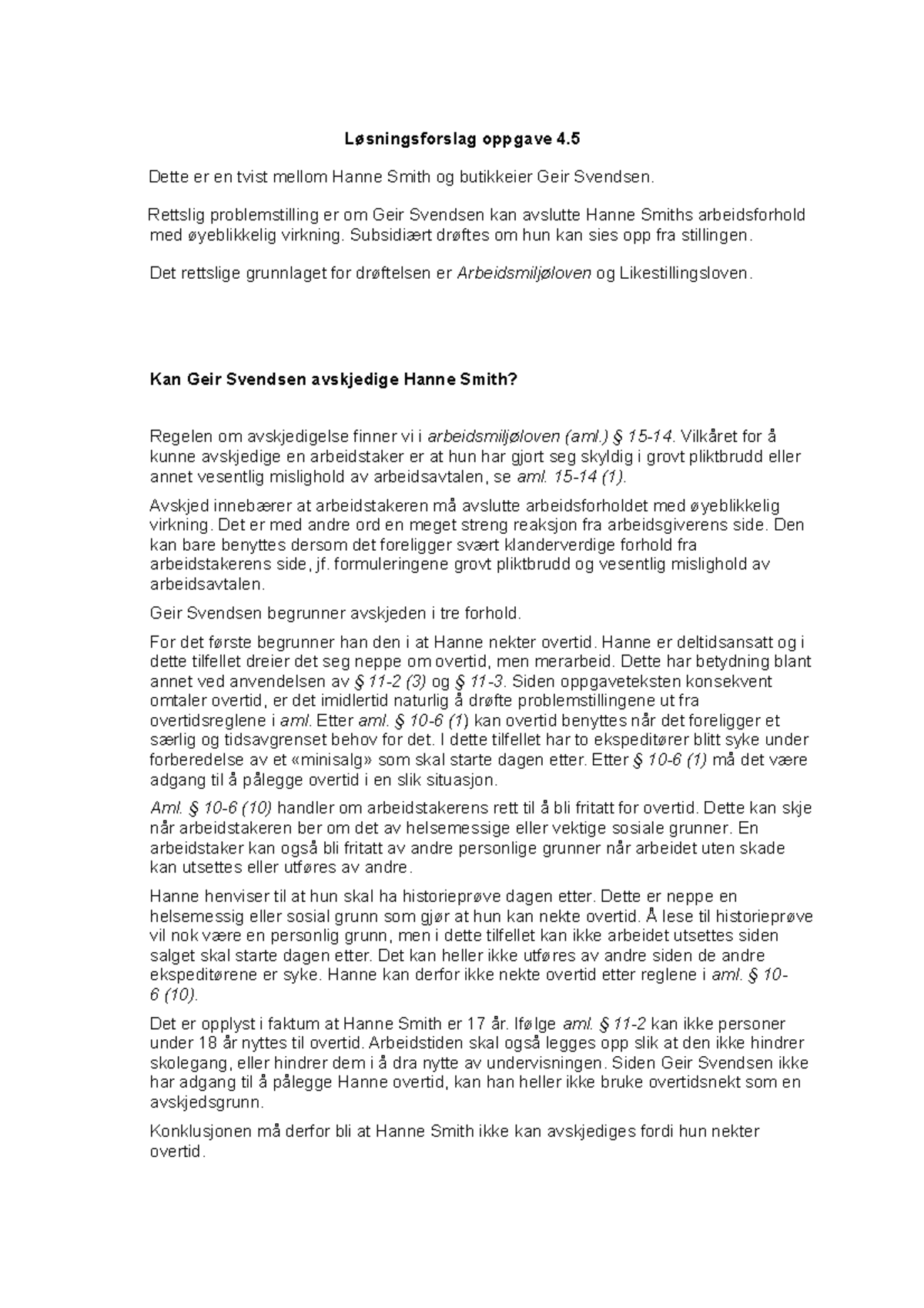 Rettslære Avskjedløgnmobilbrukoppsigelsegraviditet overdtid