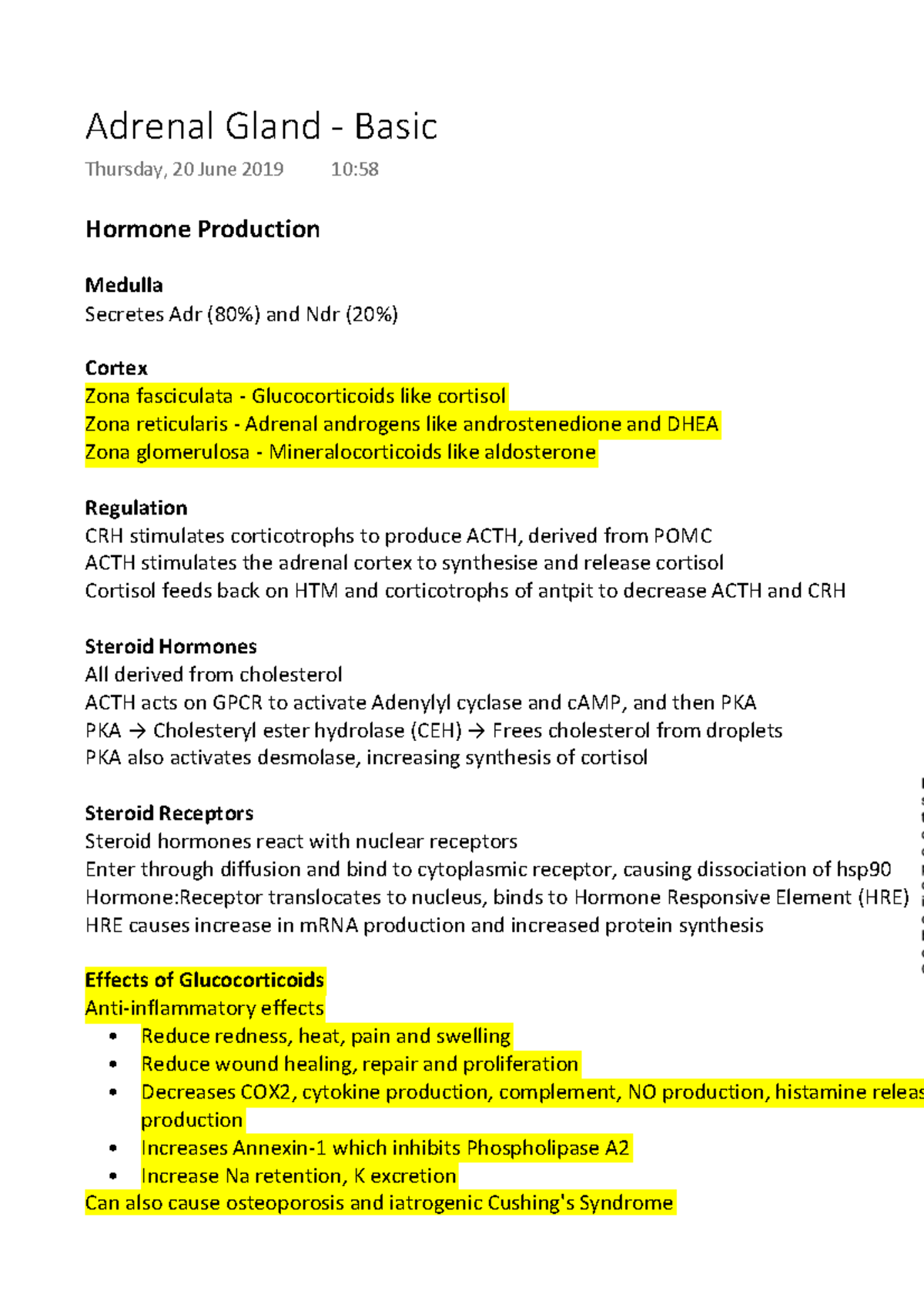 Adrenal Gland Basic Hormone Production Medulla Secretes Adr (80