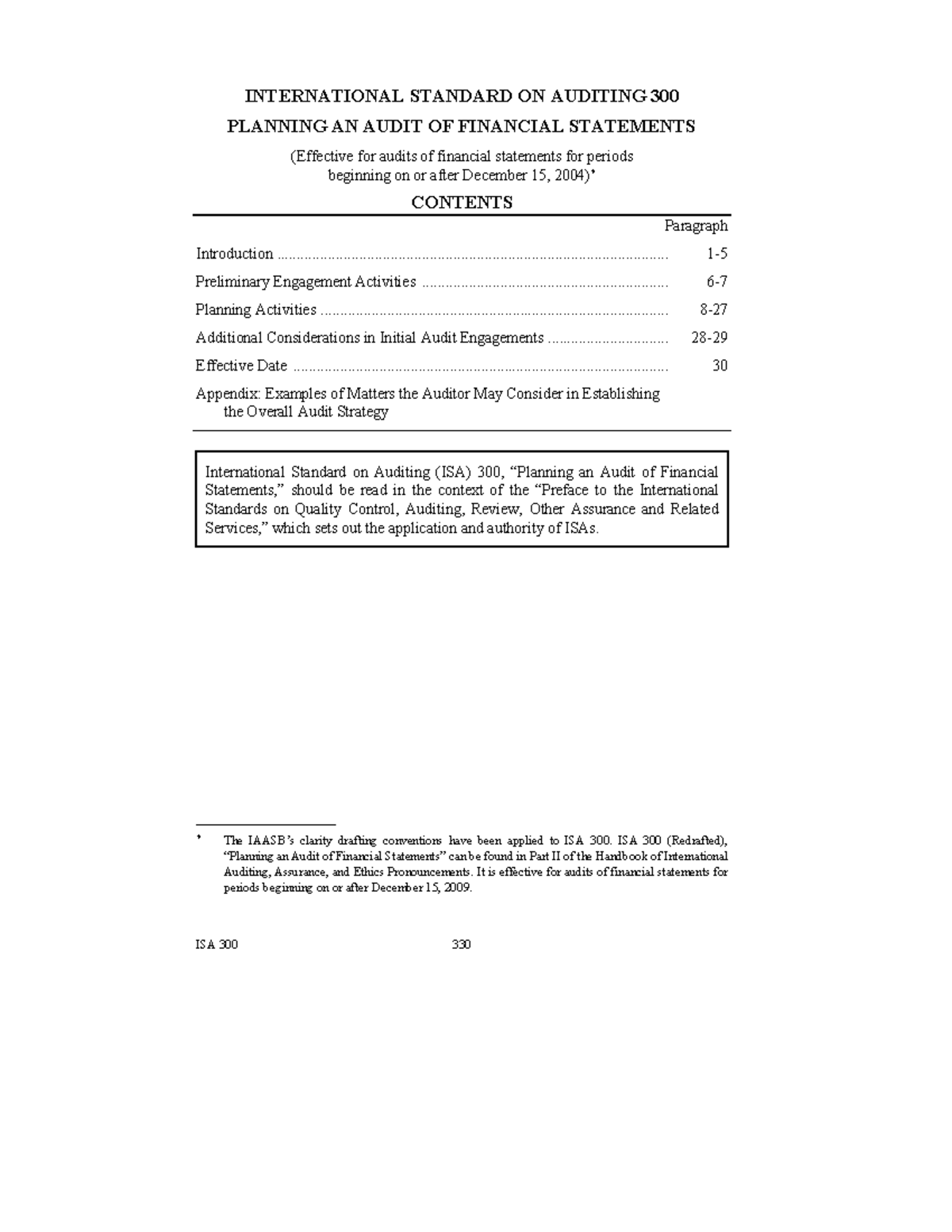 Isa 300 Isa International Standard On Auditing 300 Planning An Audit Of Financial Statements 3323