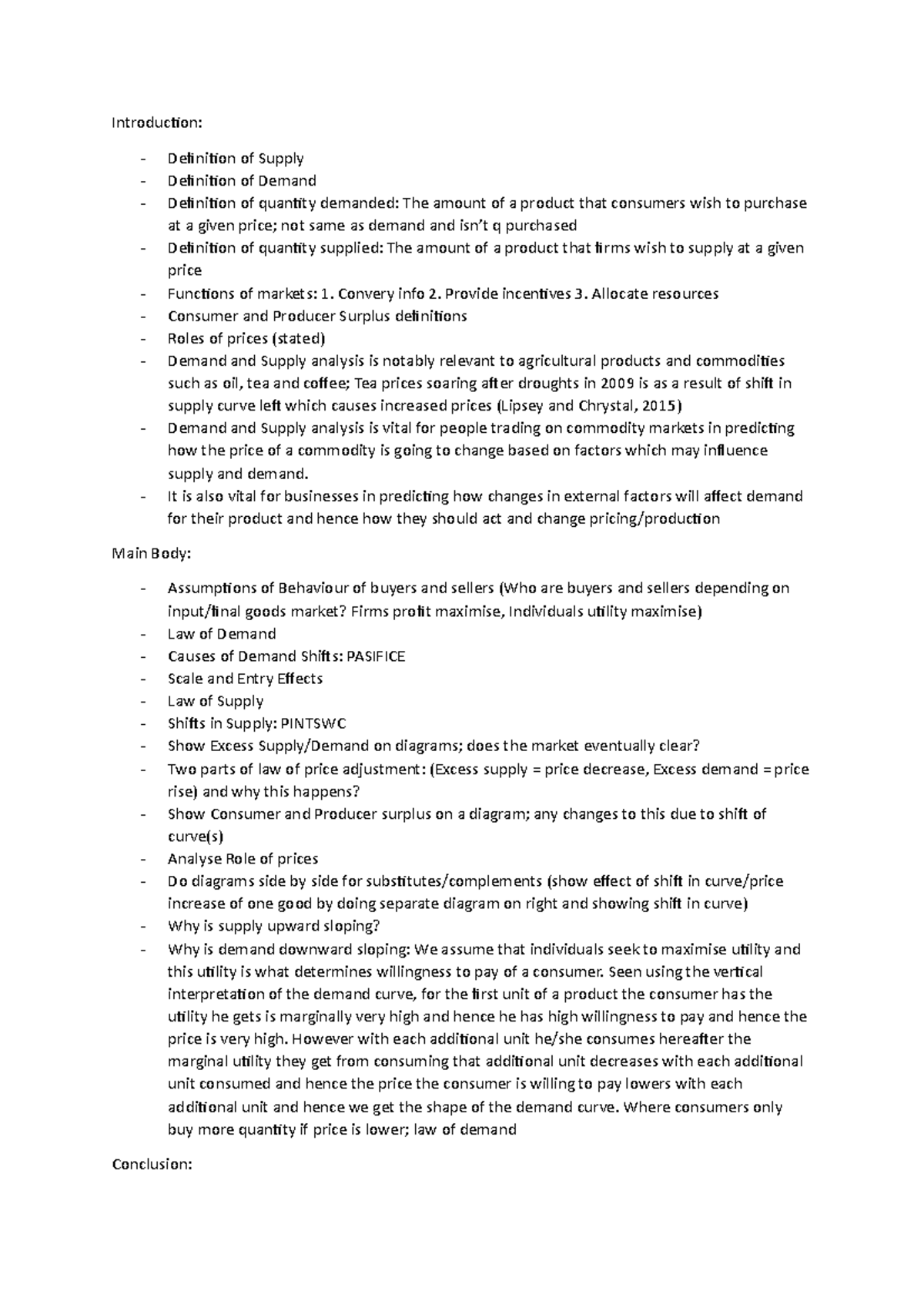 Week 3+4 - Supply, Demand and Market Equilibrium - Introduction ...