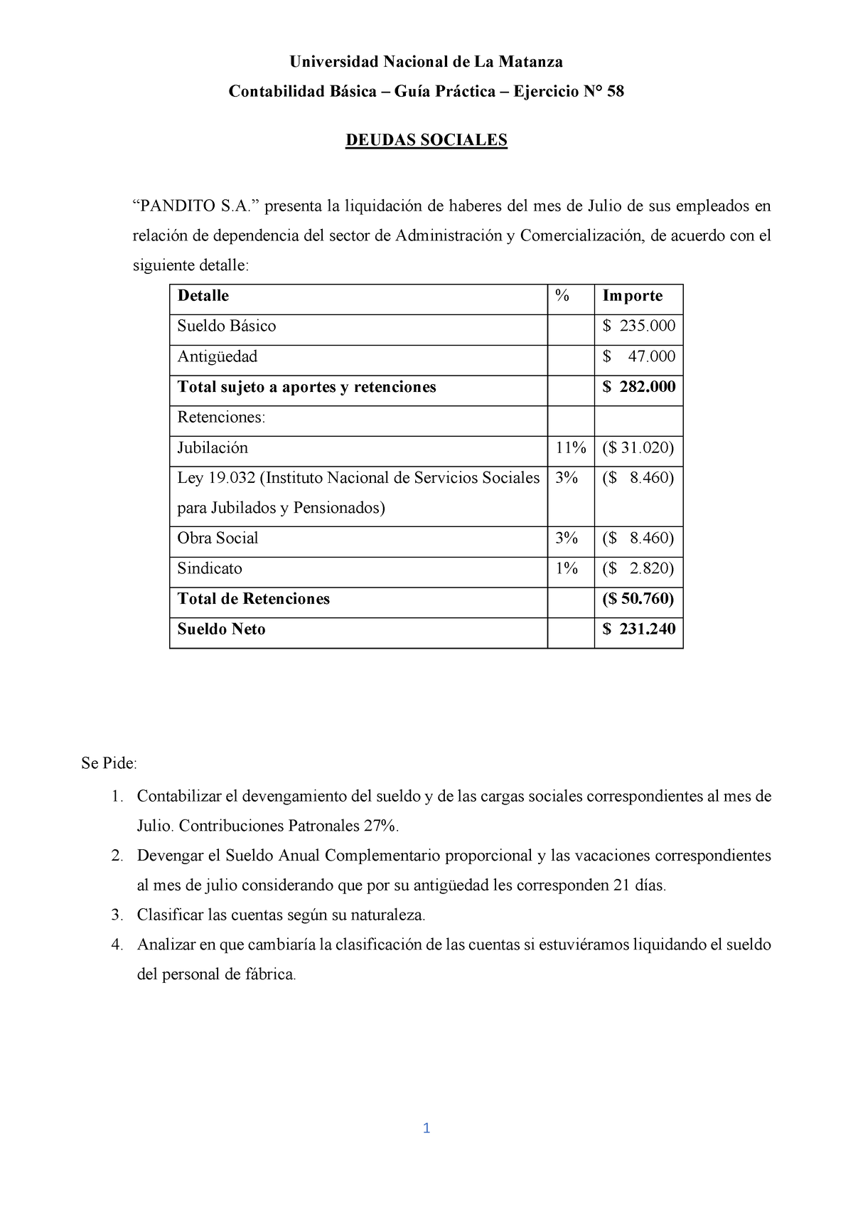 Ejercicio N 58 - Contabilidad B·sica – GuÌa Pr·ctica – Ejercicio N∞ 58 ...