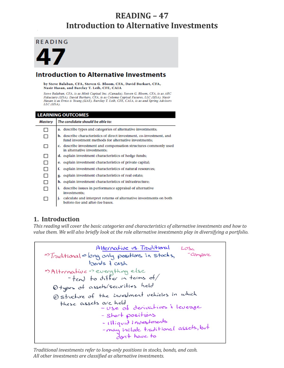 literature review on alternative investments