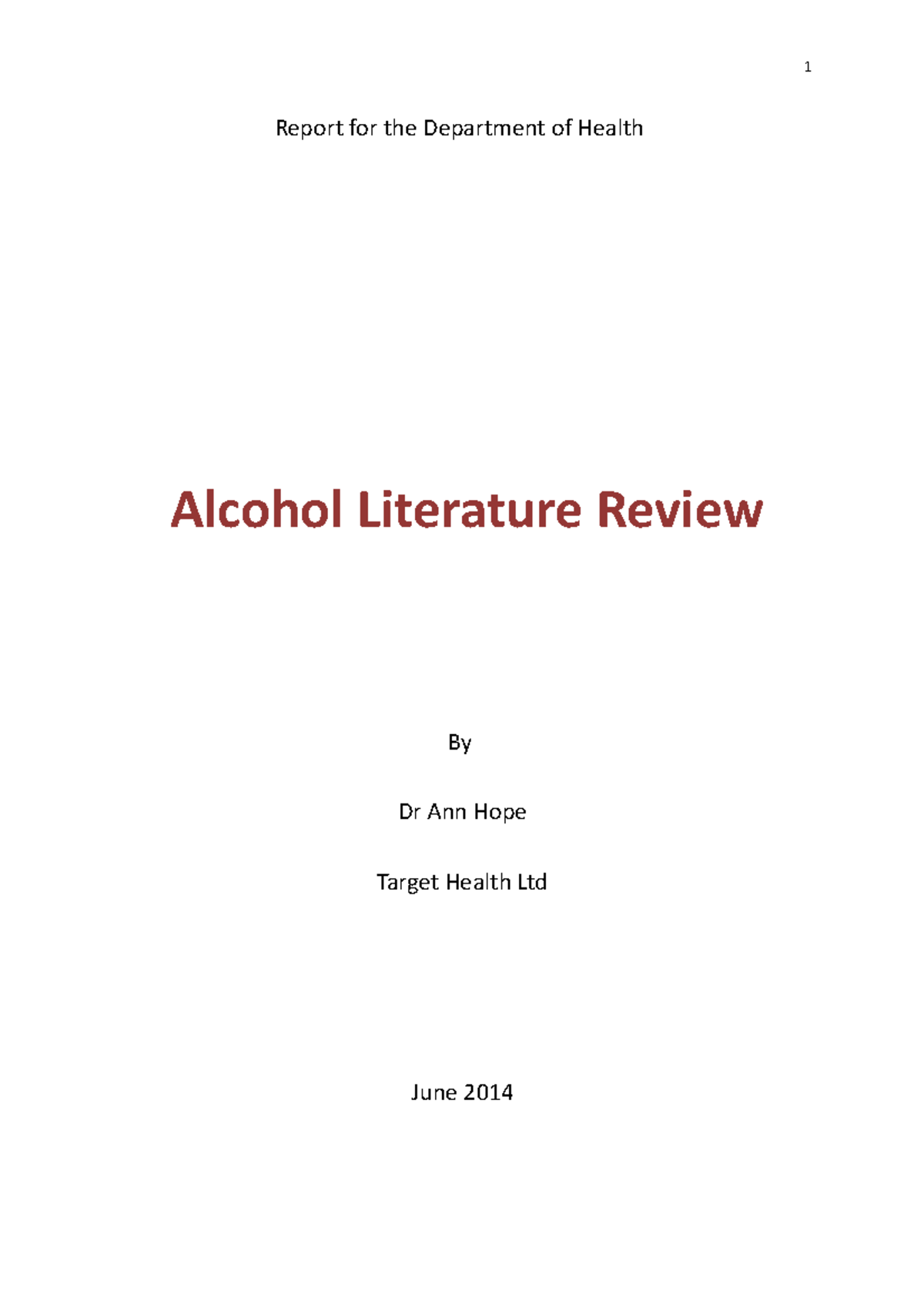 literature review on alcohol use disorder