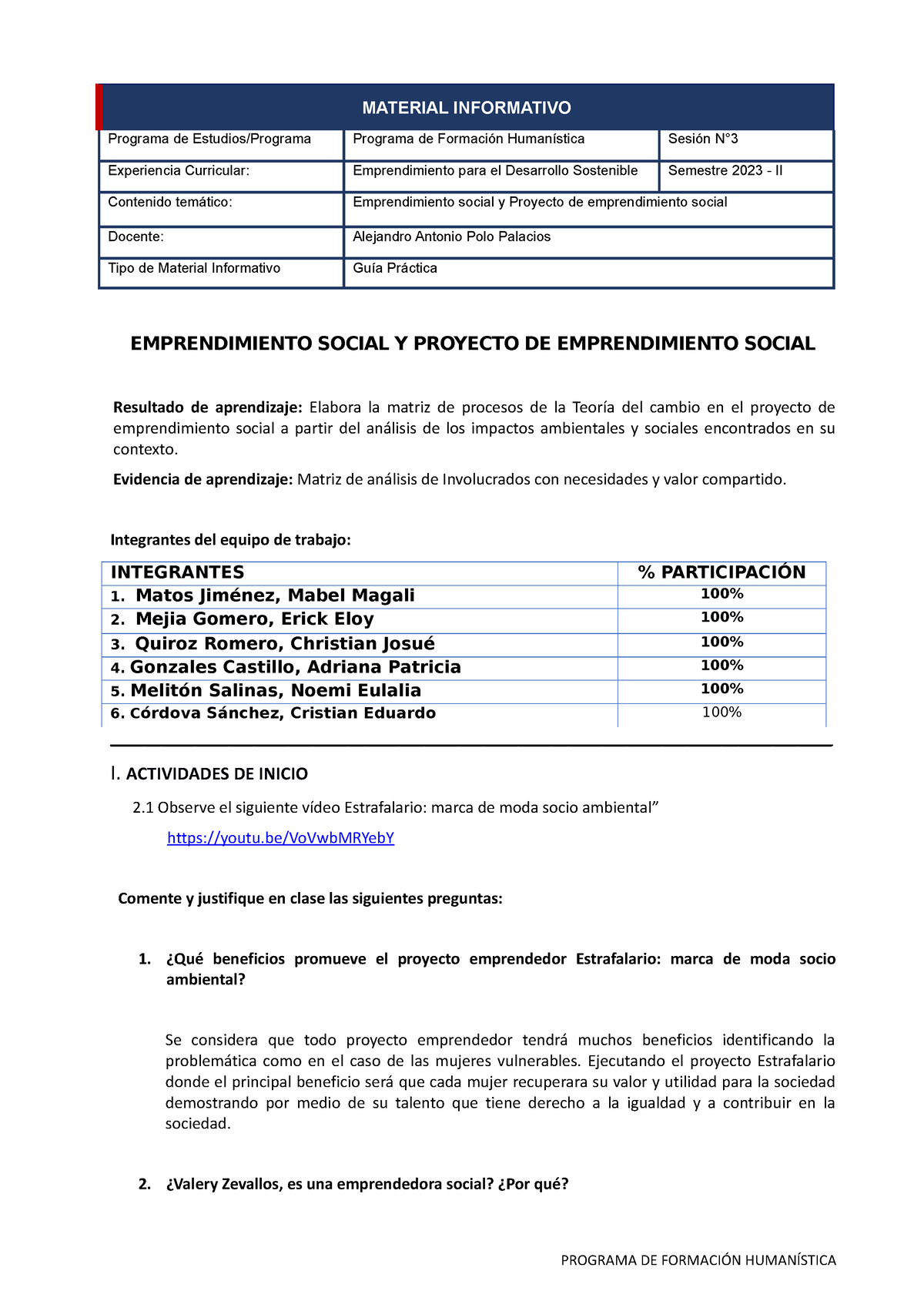 Guía Práctica N° 03 Grupo Nº 02 - MATERIAL INFORMATIVO Programa De ...