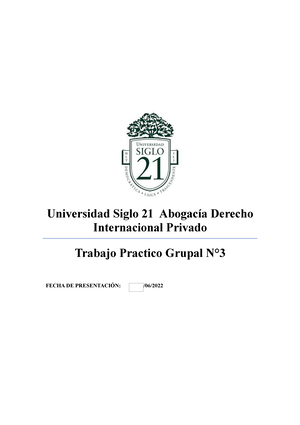 TP1 - Derecho Internacional Privado - TRABAJO PR¡CTICO N∞ 1 DERECHO ...