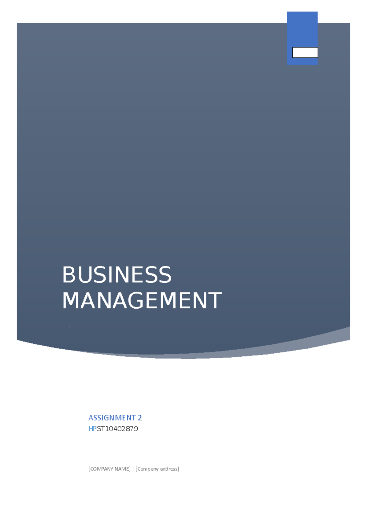 accounting assignment 2 - BUSINESS MANAGEMENT [COMPANY NAME] | [Company ...