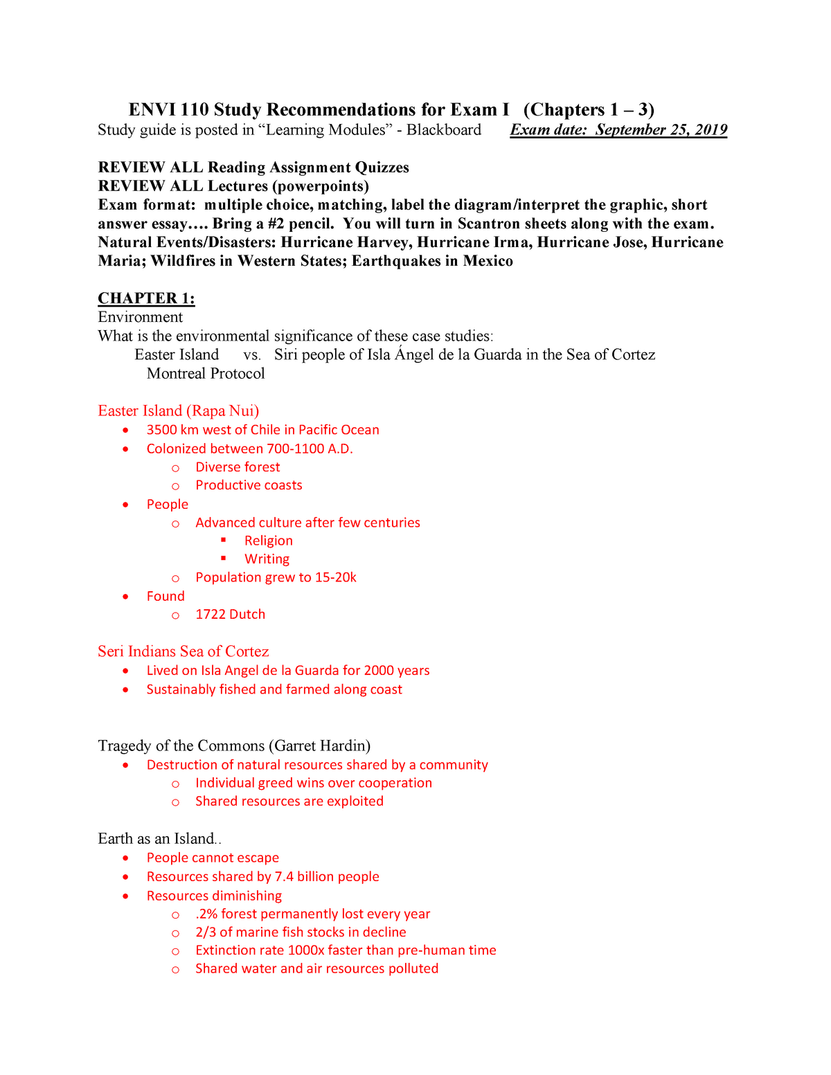 Study Guide I Ch21 21 - ENVI 21210 - Intro To Environmental Science Inside Bill Nye Biodiversity Worksheet Answers