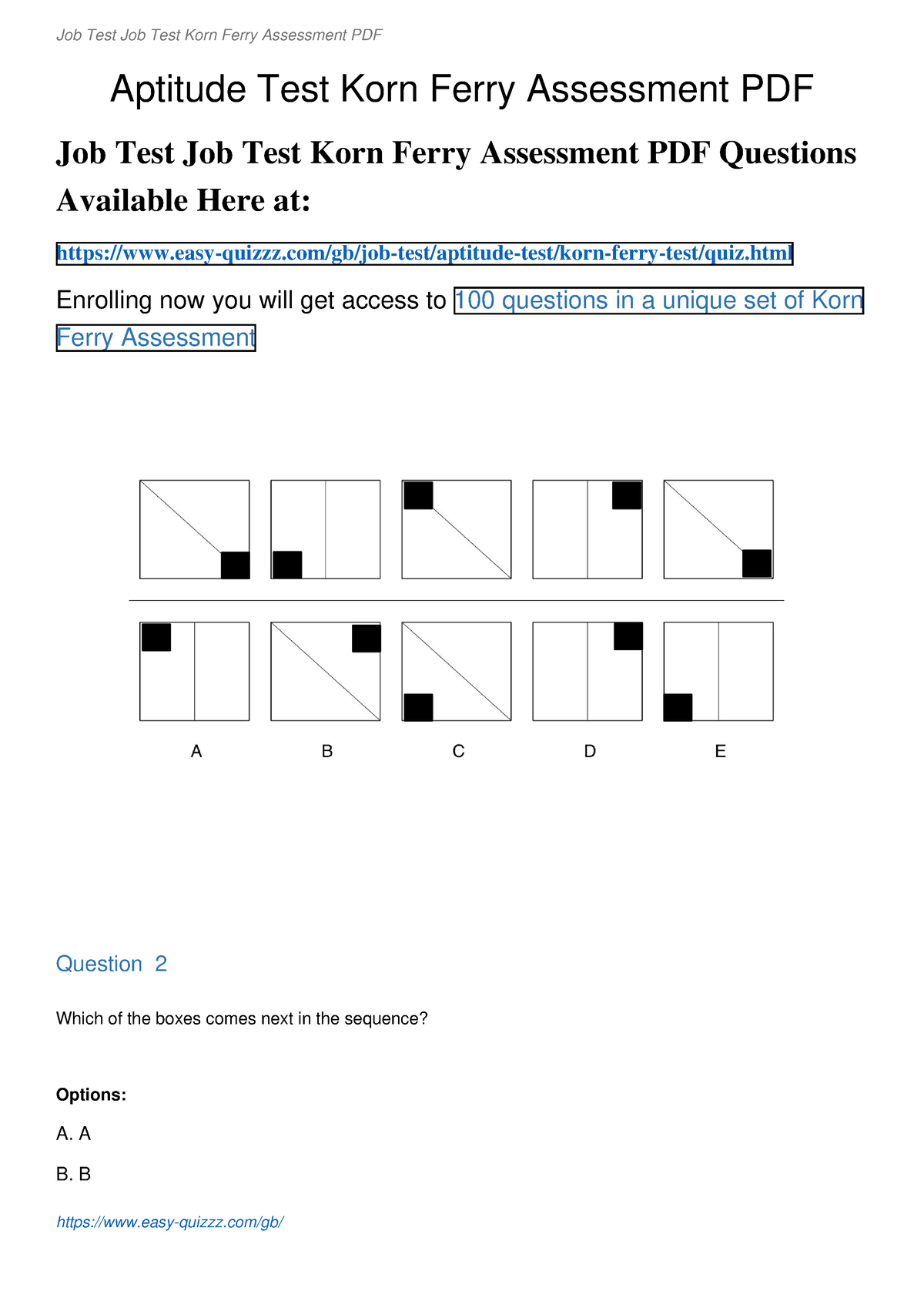 Kornferrytest Aptitude Test Korn Ferry Assessment PDF Job Test Job