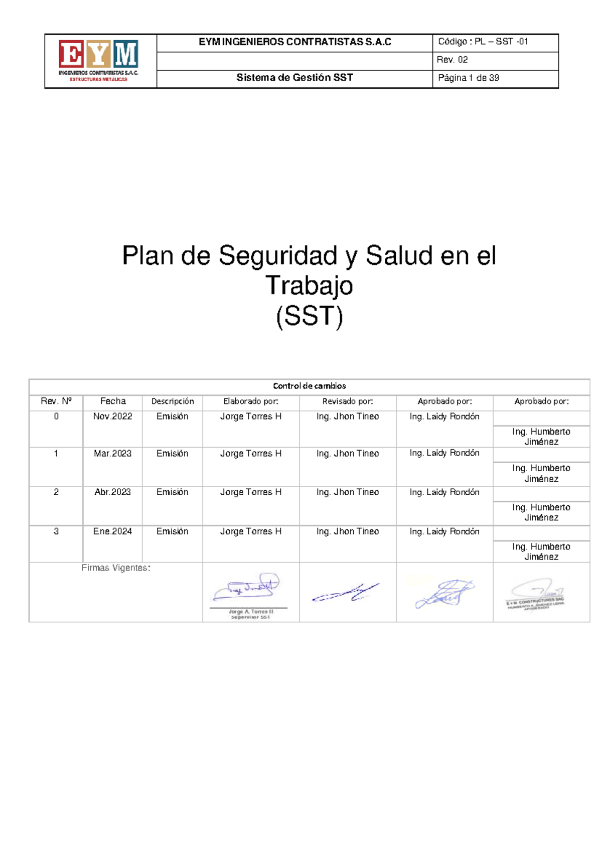 9 Plan SST Rev - SSOMA - Rev. 02 Sistema de Gestión SST Página 1 de 39 ...