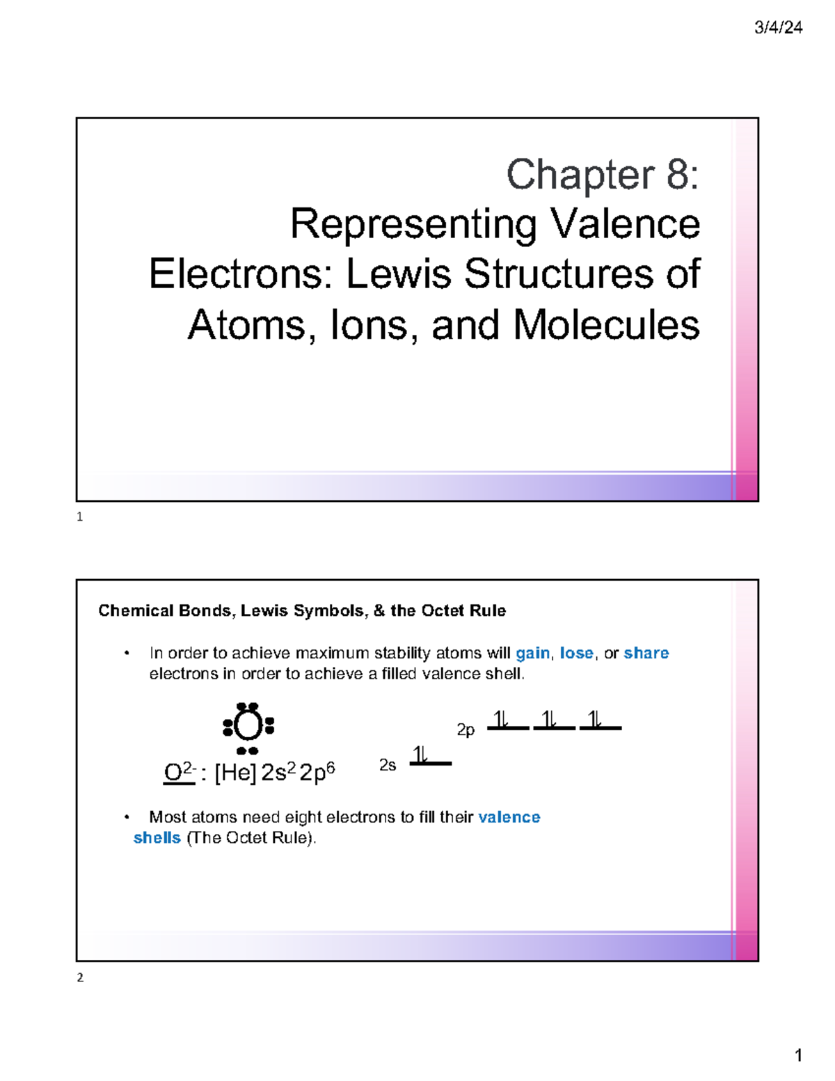 Chapter+8+Powerpoint F 21 - Chapter 8: Representing Valence Electrons ...