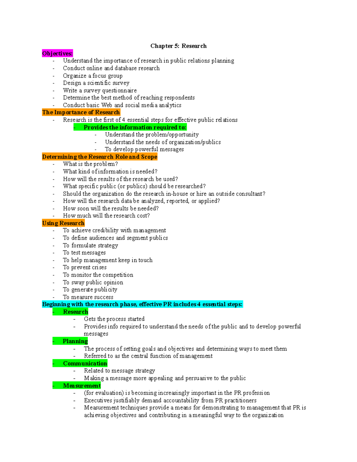 writing chapter 5 research