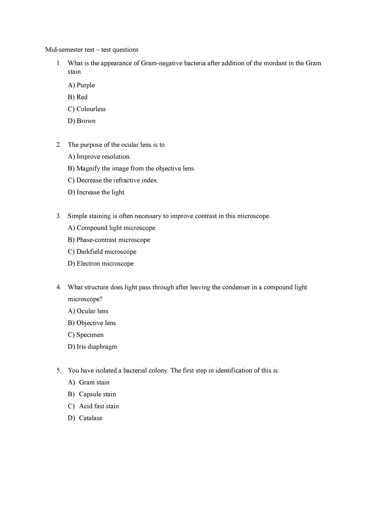 Creative Writing Test Questions For Grade 11