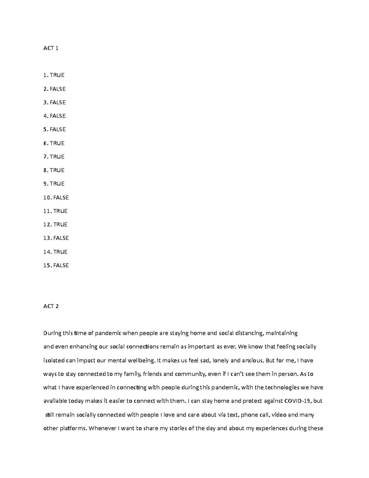 MIL WEEK 1 3RD Quarter - Lecture Notes 3 - ACT 1 1. TRUE 2. FALSE 3 ...